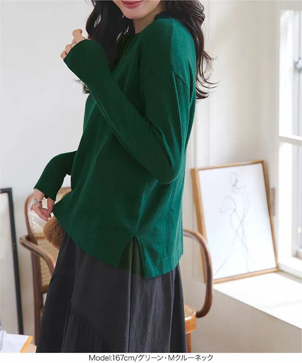 [ M L XL 選べるネック ] メルティベーシックニット [C7211]