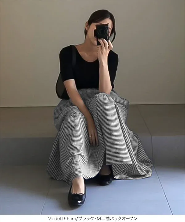 [ yuiさんコラボ ]選べる2タイプ半袖デザインカットソー [C7232]