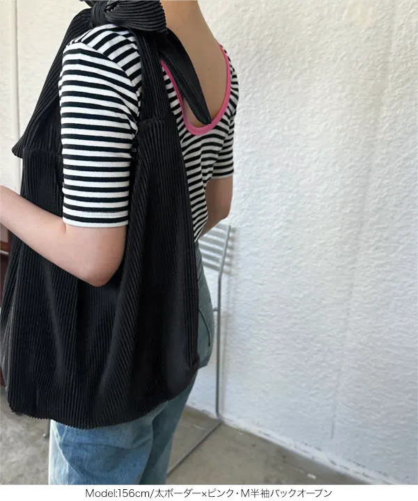 [ yuiさんコラボ ]選べる2タイプ半袖デザインカットソー [C7232]