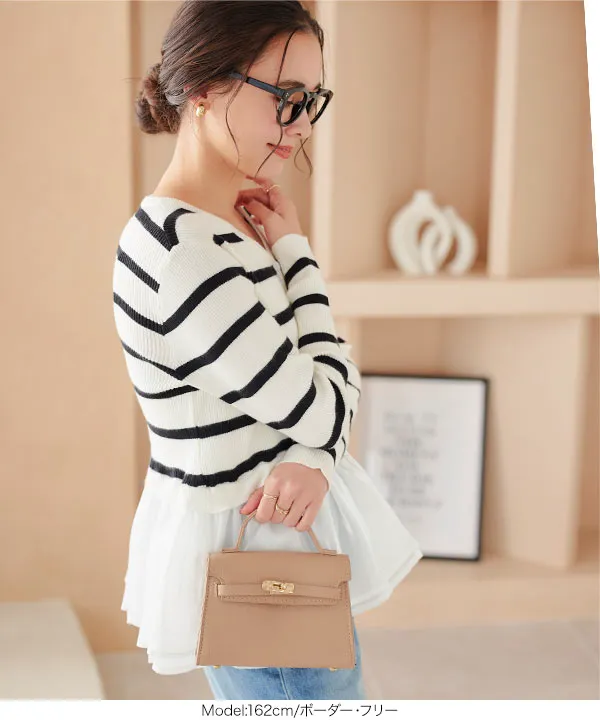 ペプラムドッキングカーディガン [C7240] - レディースファッション