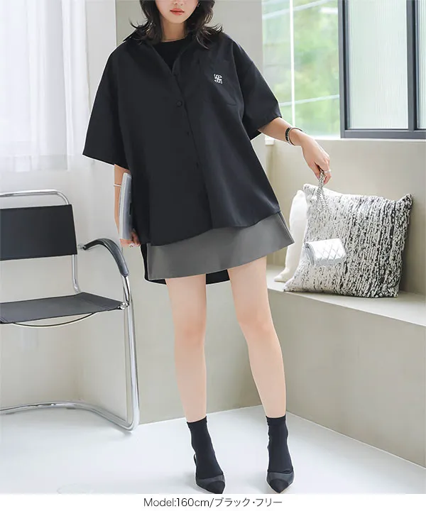 刺繍半袖ビッグシャツ [C7265] - レディースファッション通販 神戸