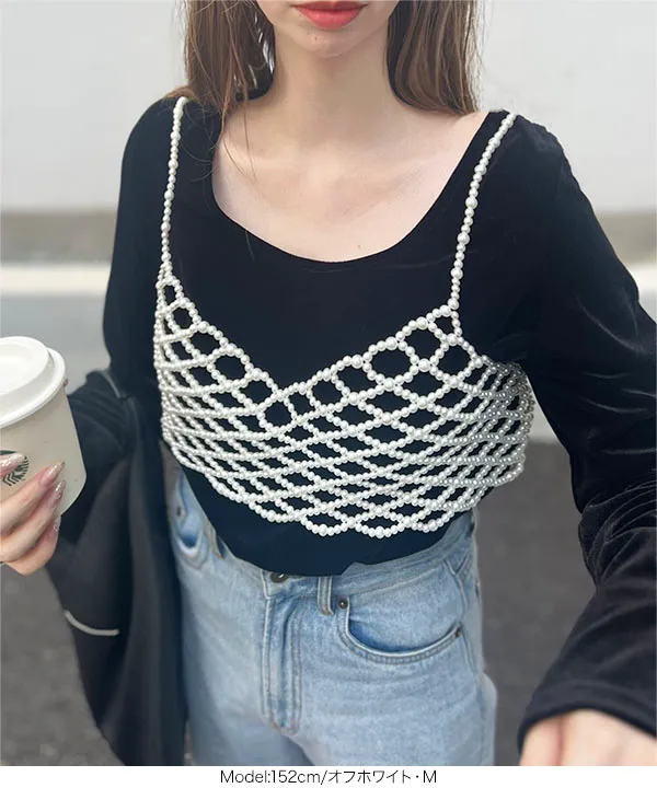 パールメッシュビスチェ [C7266] - レディースファッション通販 神戸