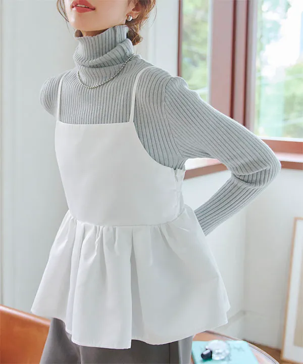 サテンペプラムボリューミーキャミソール [C7317] - レディース