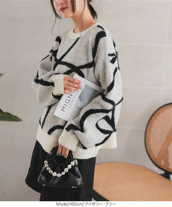 ＜ほぼ未使用＞KITH シャドウ柄ニット　L ほぼ未使用＞KITH シャドウ柄ニット L