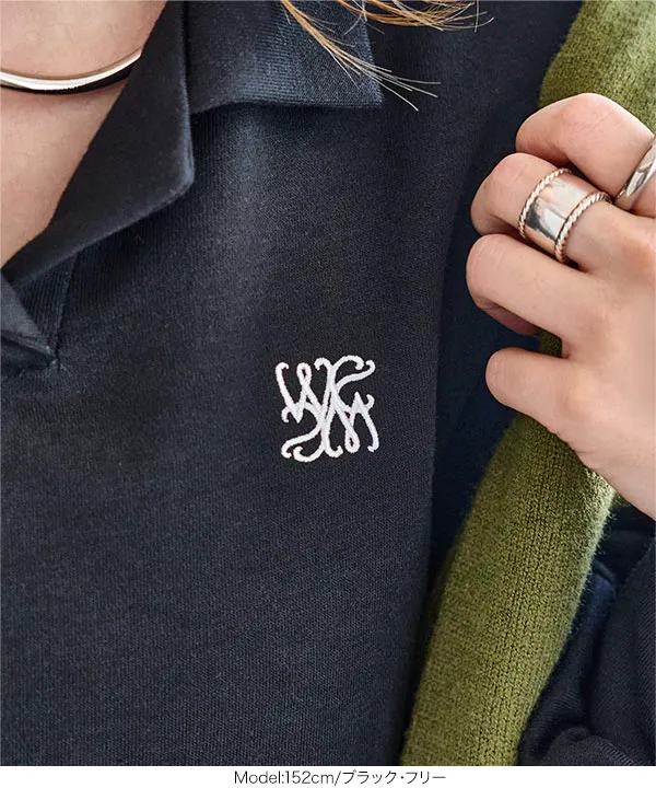 刺繍ロゴスウェットトップス [C7330] - レディースファッション