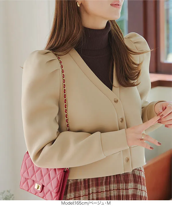 ダンボールパワーショルダーカーディガン [C7338] - レディース