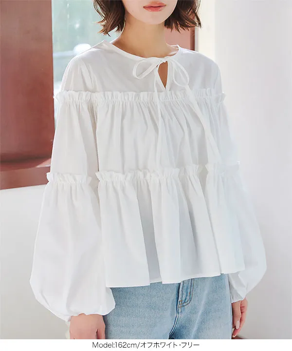 2wayフレアフリルブラウス [C7341] - レディースファッション通販 神戸