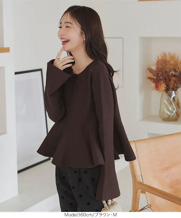 【正規販売店】 フレアスリーブペプラムニット [C7352] - レディース 服＆ファッション小物