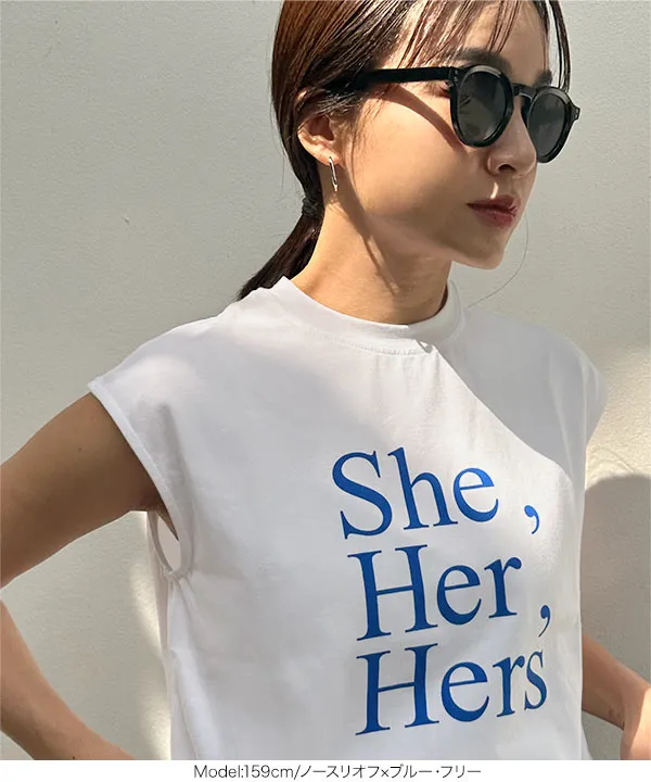 [ 春名亜美さんコラボ ]選べるロゴプリントカットソー [C7359]