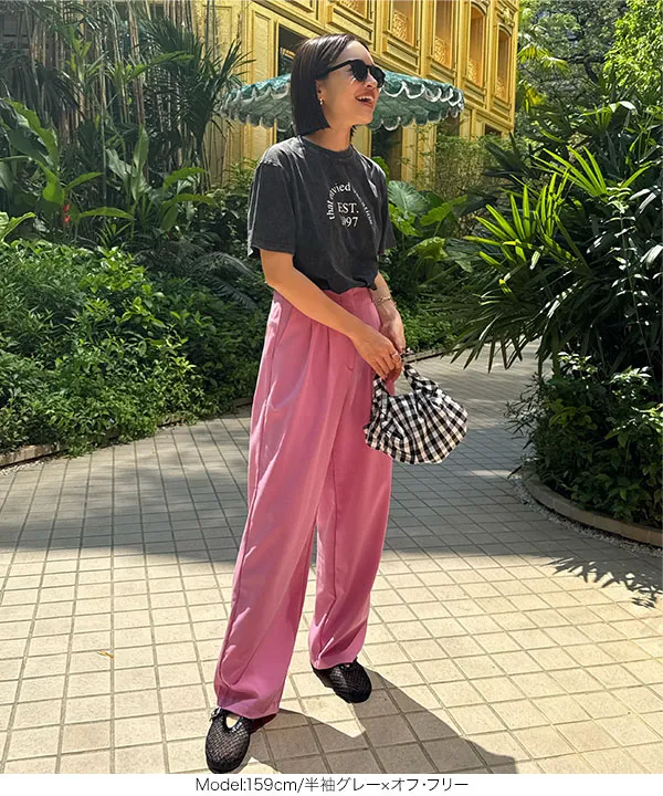 [ 春名亜美さんコラボ ]選べるロゴプリントカットソー [C7359]