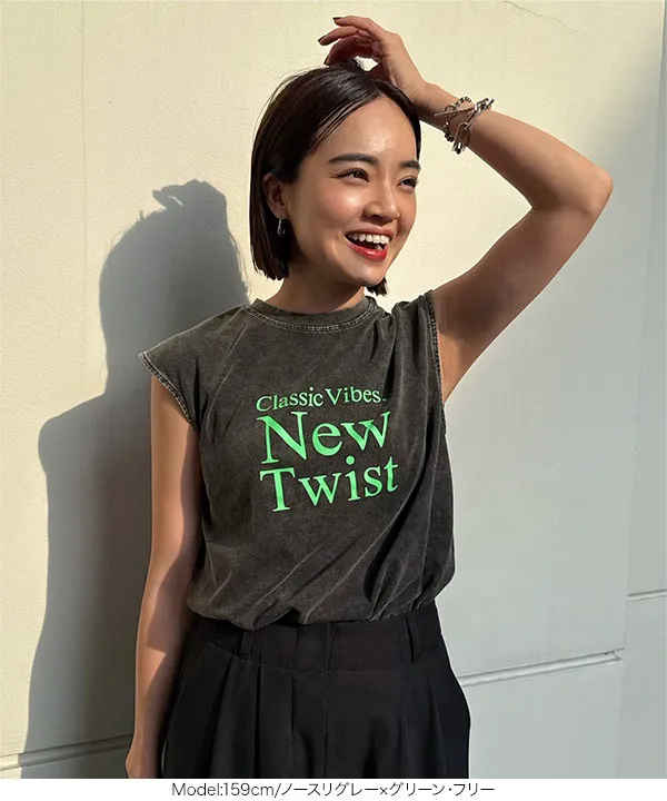 [ 春名亜美さんコラボ ]選べるロゴプリントカットソー [C7359]