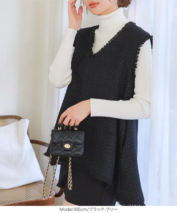 ツイードフレアベスト [C7366] - レディースファッション通販 神戸