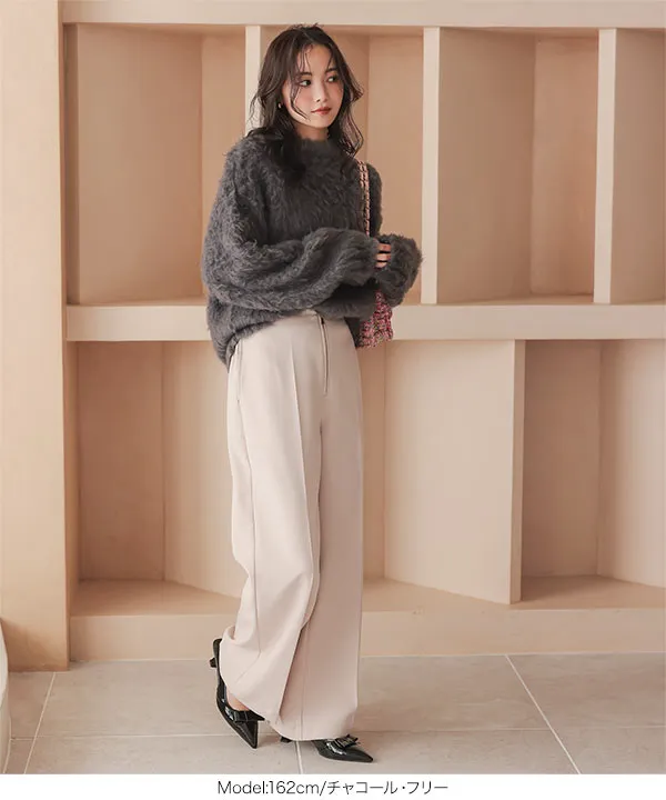 トップス EESETT&Co khaki シャギーニットトップス [C7386] - レディースファッション通販