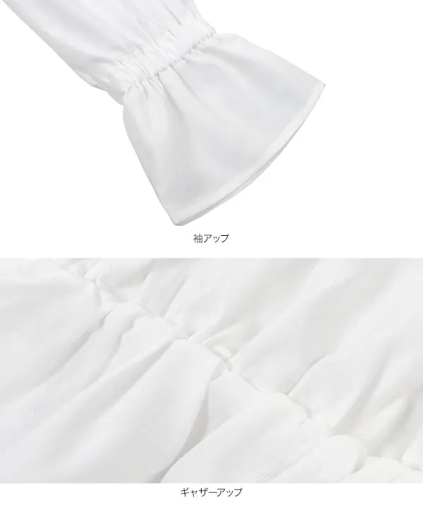 ギャザーティアードブラウス [C7391] 　 | トップス全品送料無料！9/11(金)18:00〜9/14(月)朝11:59まで