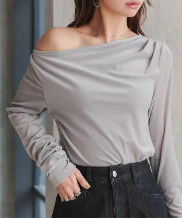 シアーベロアドレープT [C7394] - レディースファッション通販 神戸