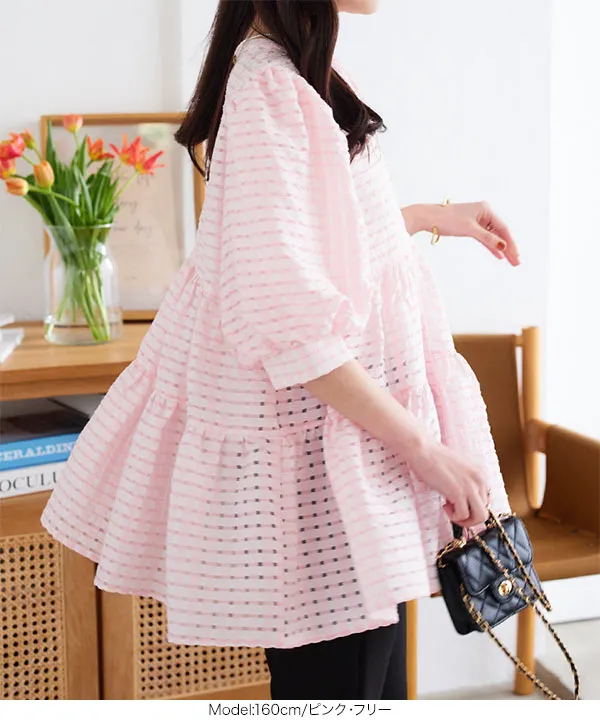 麻平織ティアードブラウス ELLIFE ONLINE SHOP