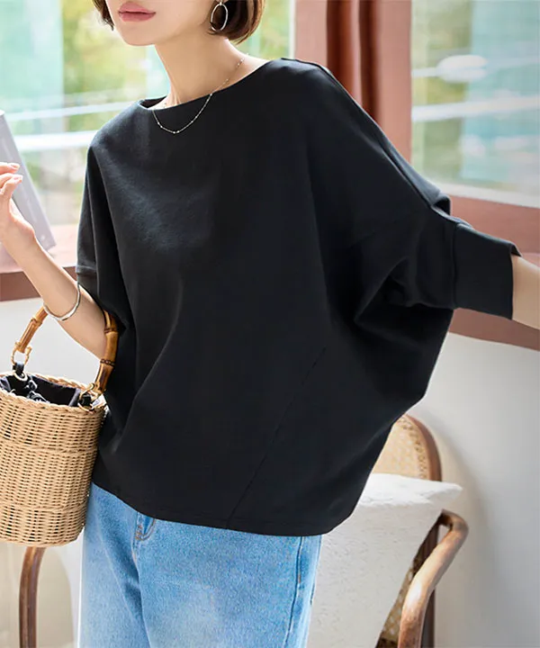 M L 選べるサイズ ] ゆったりドルマンTシャツ [C7400] - レディース