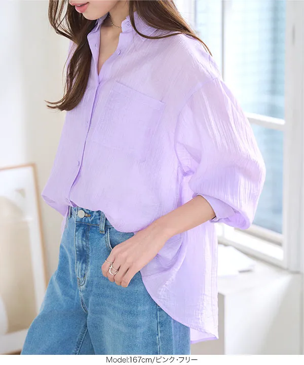 バックリボンシアーシャツ [C7415] - レディースファッション通販 神戸