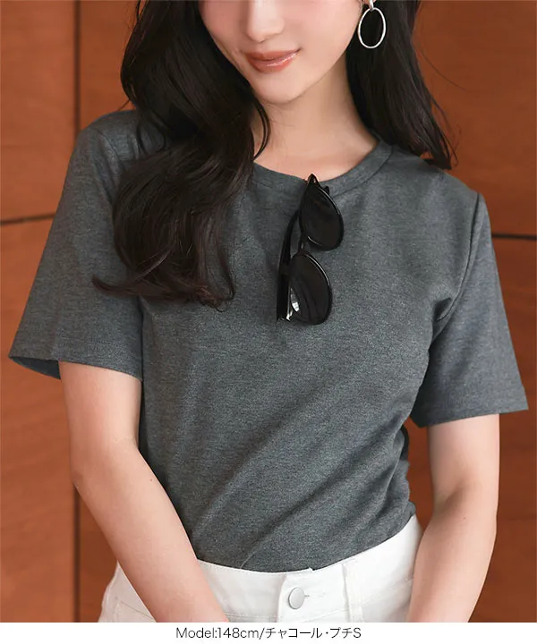 [ Petitle / プチレ ] 選べる3サイズ ベーシック半袖Tシャツ [C7422]