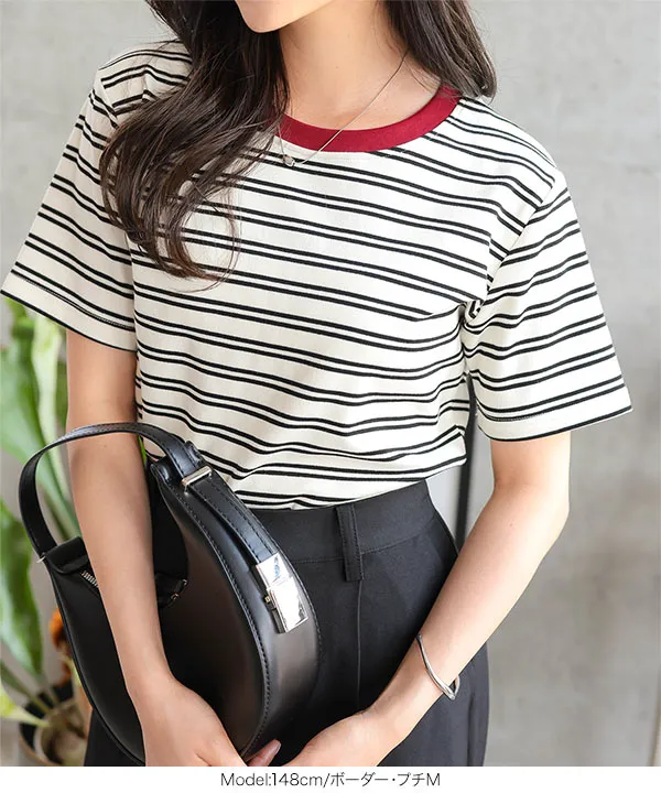 [ Petitle / プチレ ] 選べる3サイズ ベーシック半袖Tシャツ [C7422]
