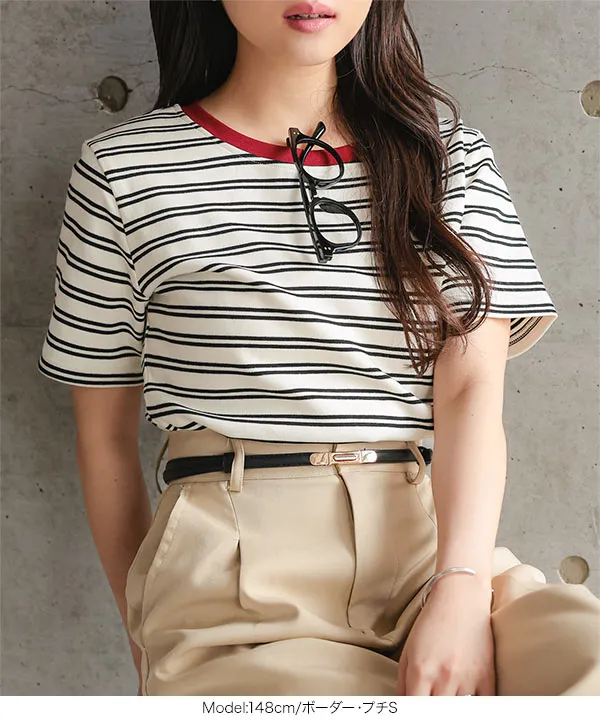 [ Petitle / プチレ ] 選べる3サイズ ベーシック半袖Tシャツ [C7422]