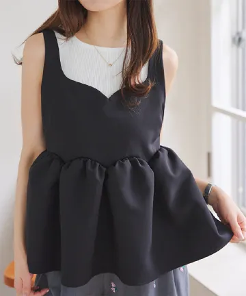 前後2wayチューリップビスチェトップス [C7441] - レディース