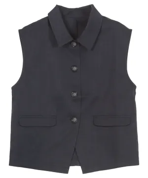 LARDINI リネン ノースリーブ ベスト リネンライクノースリーブベストトップス [C7461] - レディース
