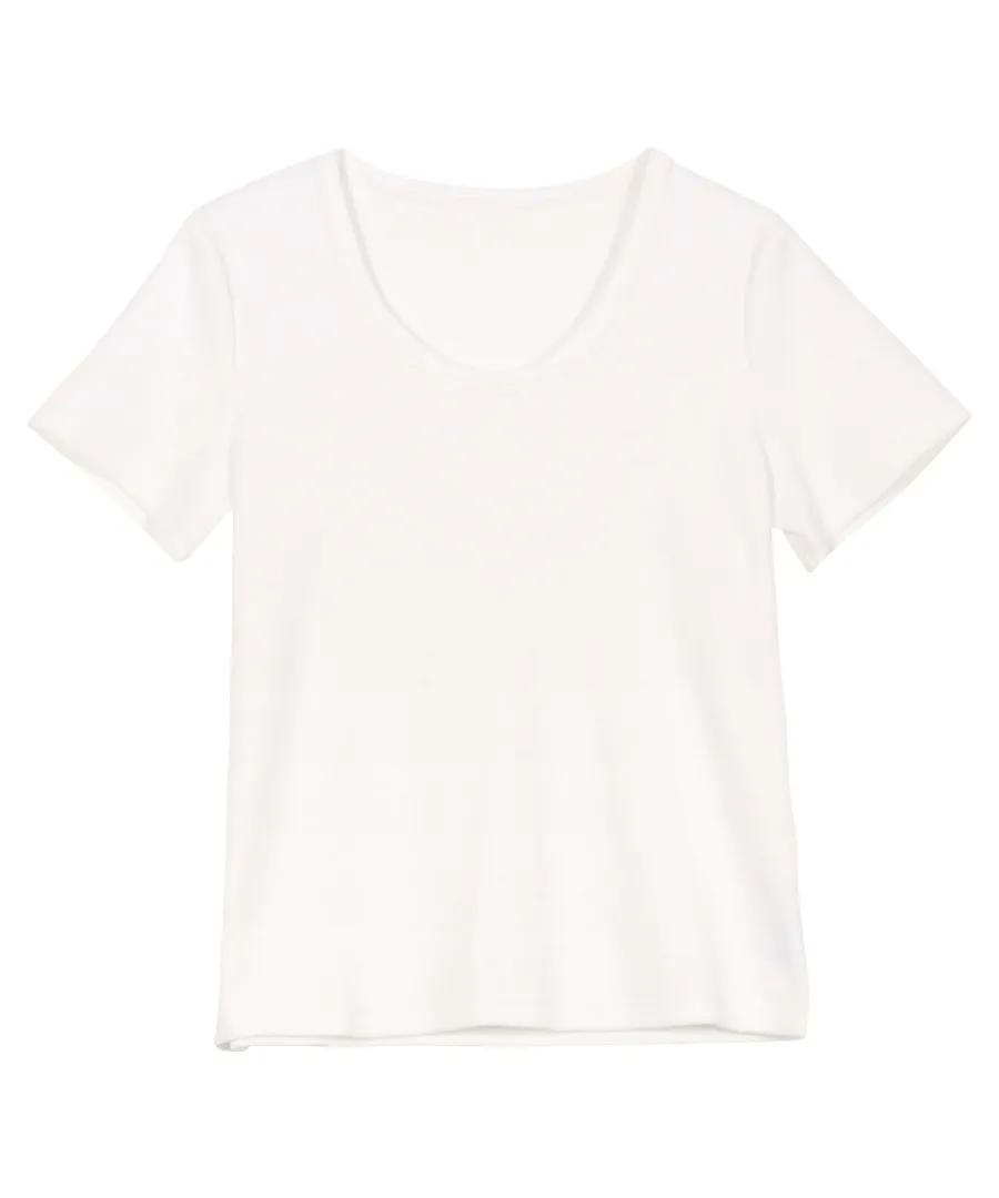 [ M L XL 選べるサイズ ] 深Uネック細リブ半袖Tシャツ [C7463]のレビュー