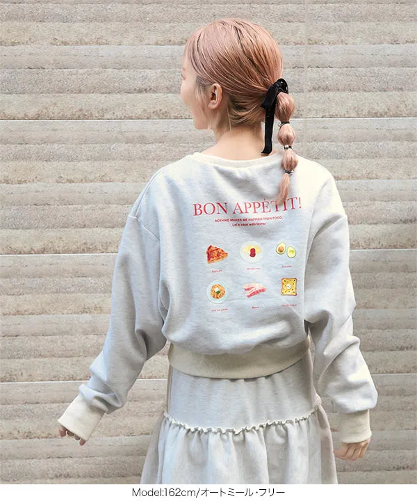 双松桃子さんコラボ ]裏起毛スウェットロゴVネックプルオーバー [C7478