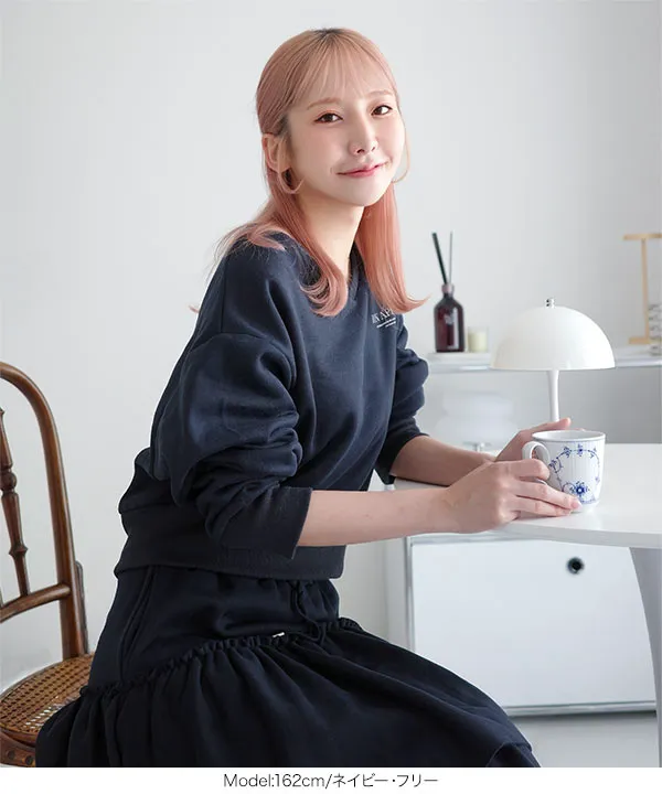 新品タグ付き　ジプソフィア　Vネック スウェット 双松桃子さんコラボ ]裏起毛スウェットロゴVネックプルオーバー [C7478