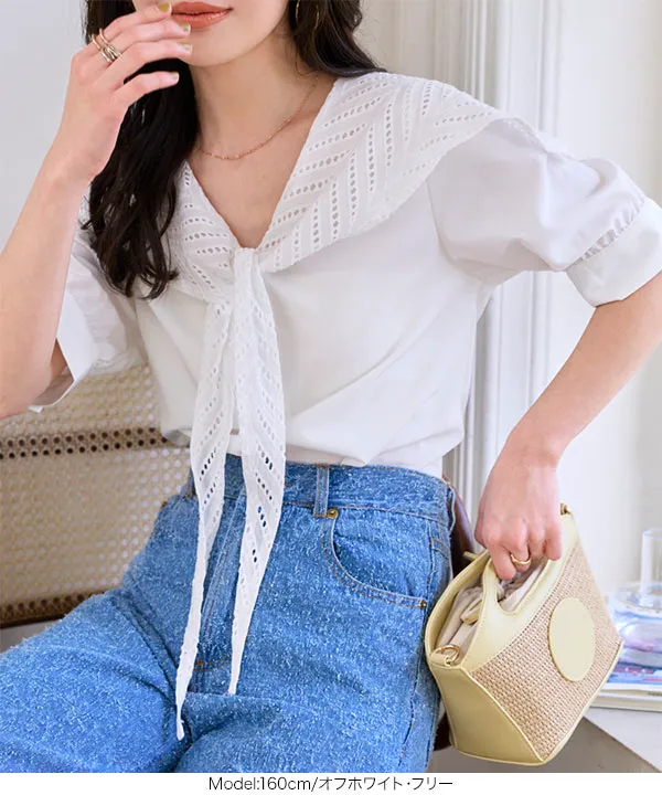 美品　エリザベッタフランキー　レースブラウス レースブラウス