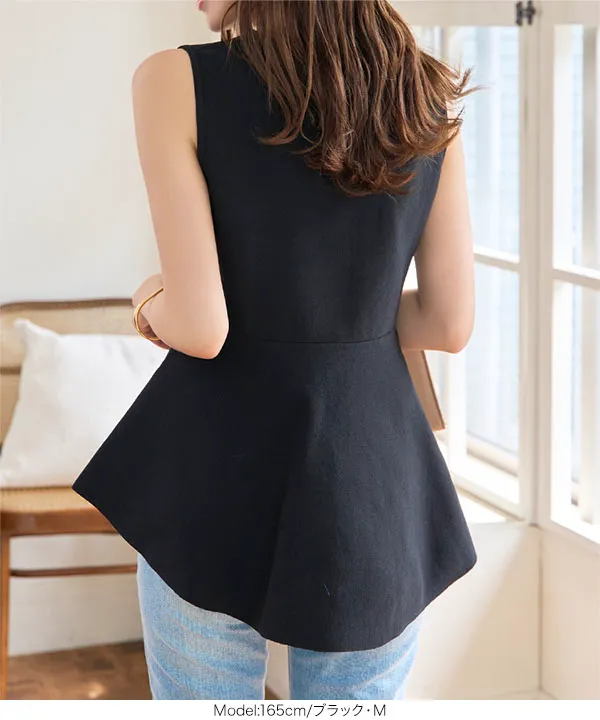 ハートネックバックフレアニットトップス [C7484] - レディース