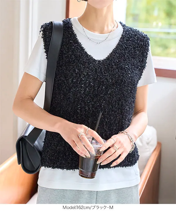 コレレ（ベスト判） Green Parks（グリーンパークス） ベスト ジレ リップルフレアベスト