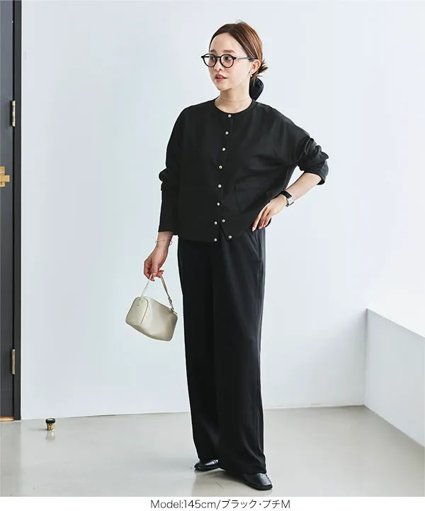 [ 田中亜希子さんコラボ ]選べるサイズ 多ボタンジャージーカーディガン [C7505]