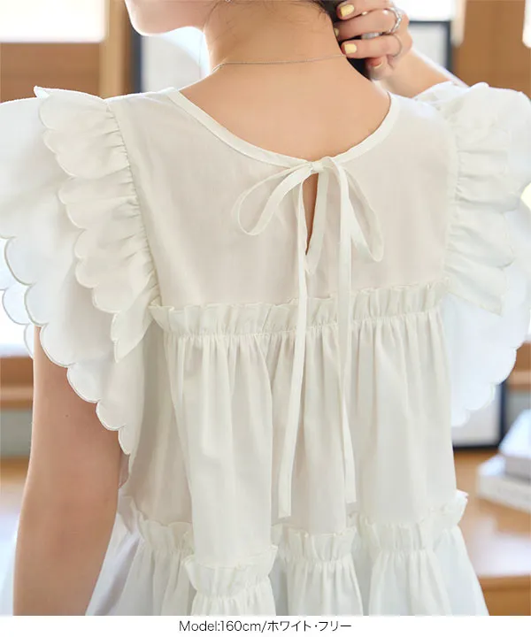 2wayエンジェルスリーブフレアブラウス [C7512] - レディース