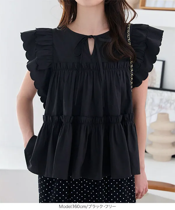 2wayエンジェルスリーブフレアブラウス [C7512] - レディース