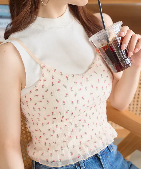 新品未使用未開封！！スプリングフラワーカバーキャミソールとシャーリングレキンス 新品 SUKALA Mサイズ スプリングフラワーカバーキャミソール