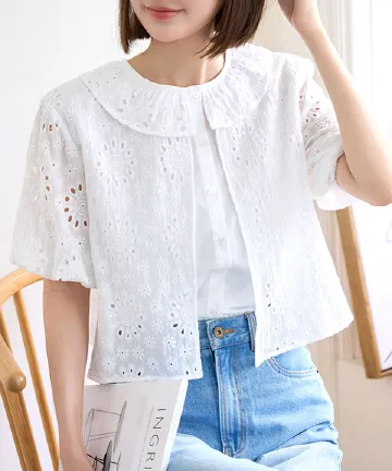 フェイクレイヤードレースブラウス [C7534]