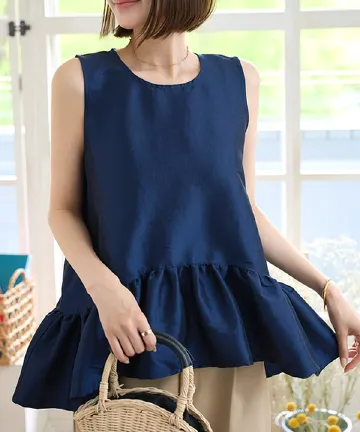 ペプラムボリューミーシャイニーブラウス [C7545]