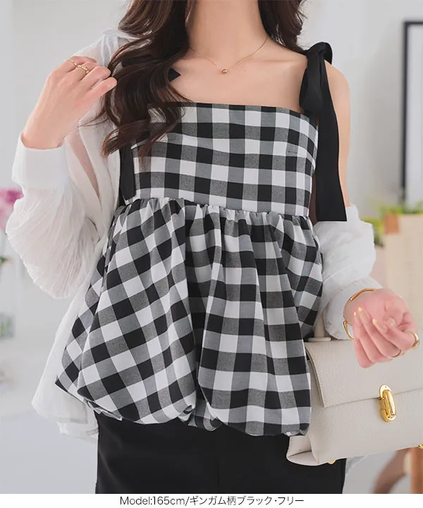 CottonバルーンRibbonビスチェ ブラックFREE CottonバルーンRibbon