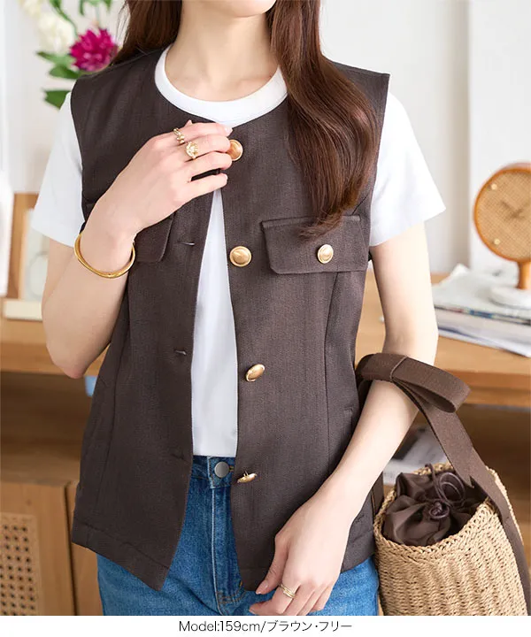 リネンタッチジレ [C7560] - レディースファッション通販 神戸レタス