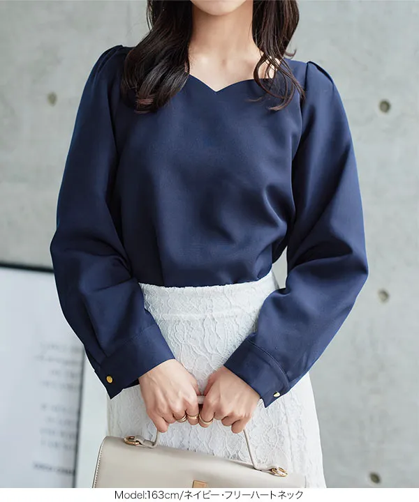 撥水・防汚 ] シワになりにくいデザインブラウス [C7561] - レディース