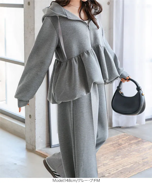 Yumeha⭐️パーカーコーデ＆抱っこ紐SET15＆七五三詣りSET Petitle / プチレ ] ダイバー裾バルーンパーカー [C7565]| 大好評