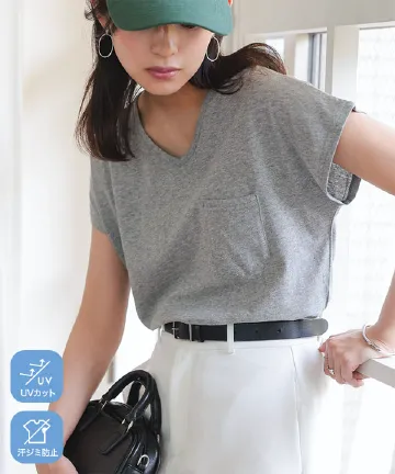 tシャツ ポケットTシャツ プレミアムスムースカットソー レディース Amazon | [J.STORE] tシャツ カットソー レディース Vネック v