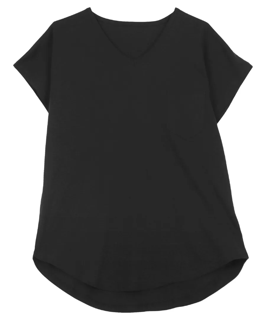 [ M L XL 汗じみ防止＆UVカット ] ポケット付きVネックTシャツ [C7575]のレビュー