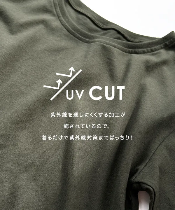 [ M L XL 汗じみ防止＆UVカット ] ポケット付きVネックTシャツ [C7575]