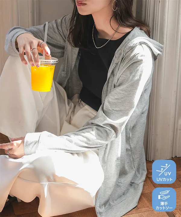 S M L XL UVカット ] スタンダードパーカー [C7576] - レディース