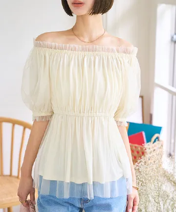 2wayオフショルチュールブラウス [C7578] - レディースファッション