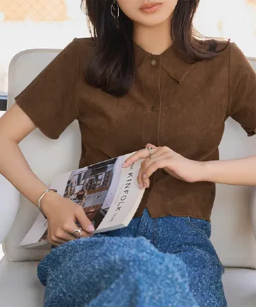 フェイクスウェードシャツ [C7588]【メール便】