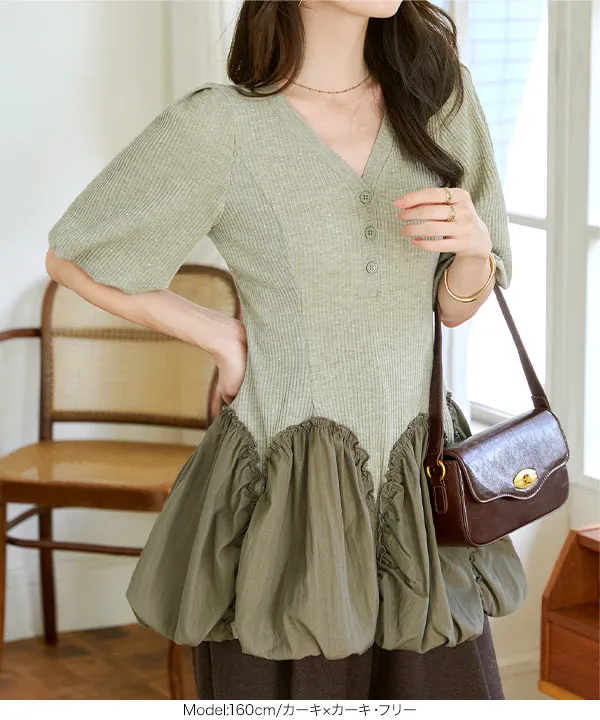 ドッキングバルーントップス [C7605] - レディースファッション通販